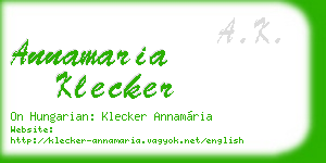 annamaria klecker business card